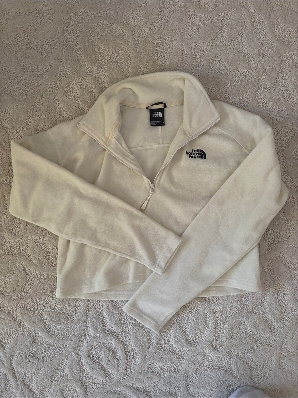 The North Face Cream Half-Zip Fleece Top
